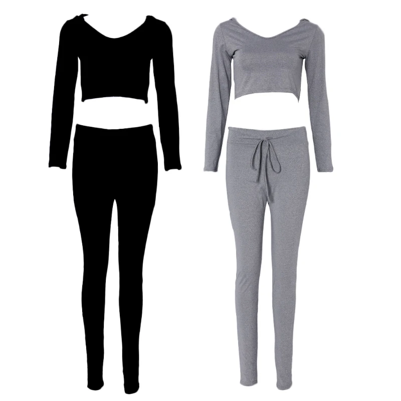 2 Piece Set Women Suit Outfit Two Piece Set Crop Top Legging Sweatpants Set Crop Hoodie Set Female Sweatshirt Pants Tracksuit Women's Sets