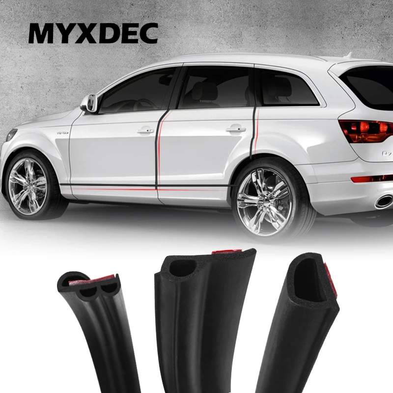 

2Meters Car Door Seal Strips Sticker B Shape Weatherstrip Rubber Seals Sound Insulation Sealing Automobiles Interior Accessories