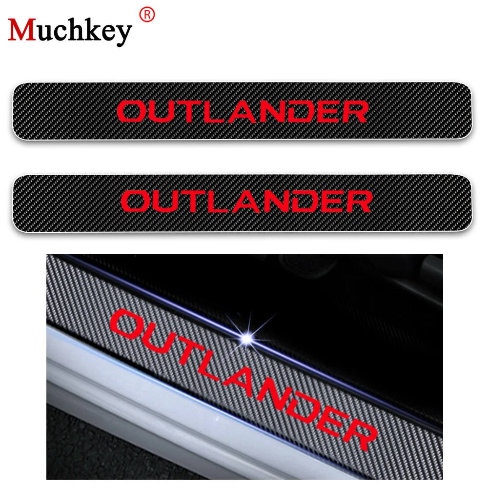 

Door Threshold Plate Welcome Pedal For Mitsubishi OUTLANDER 4D Carbon Fiber Sticker Car Door Sill Scuff Plate Guard Car Styling