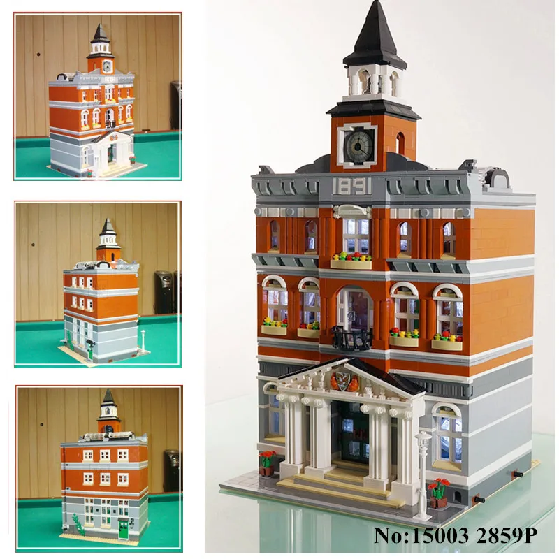 

DHL LEPIN IN STOCK 15003 New 2859Pcs The town hall Model Building Kits Blocks Kid DIY Toy Gift LEPIN