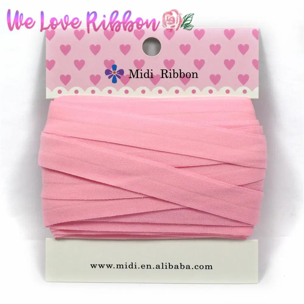 5/8 &quot16 мм розовый матовый FOE Fold Over Elastic 10 ярдов/упаковка швейная тесьма эластичные