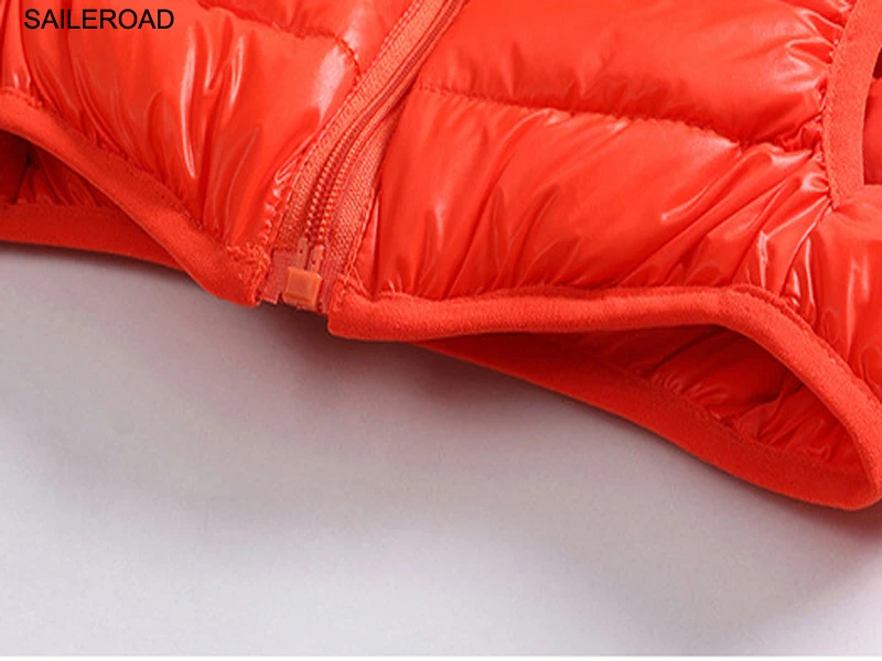 SAILEROAD 2 9Year Зимняя Девочка Мальчик Жилет Сплошной Цвет Дети Белая Утка Пух Теплая