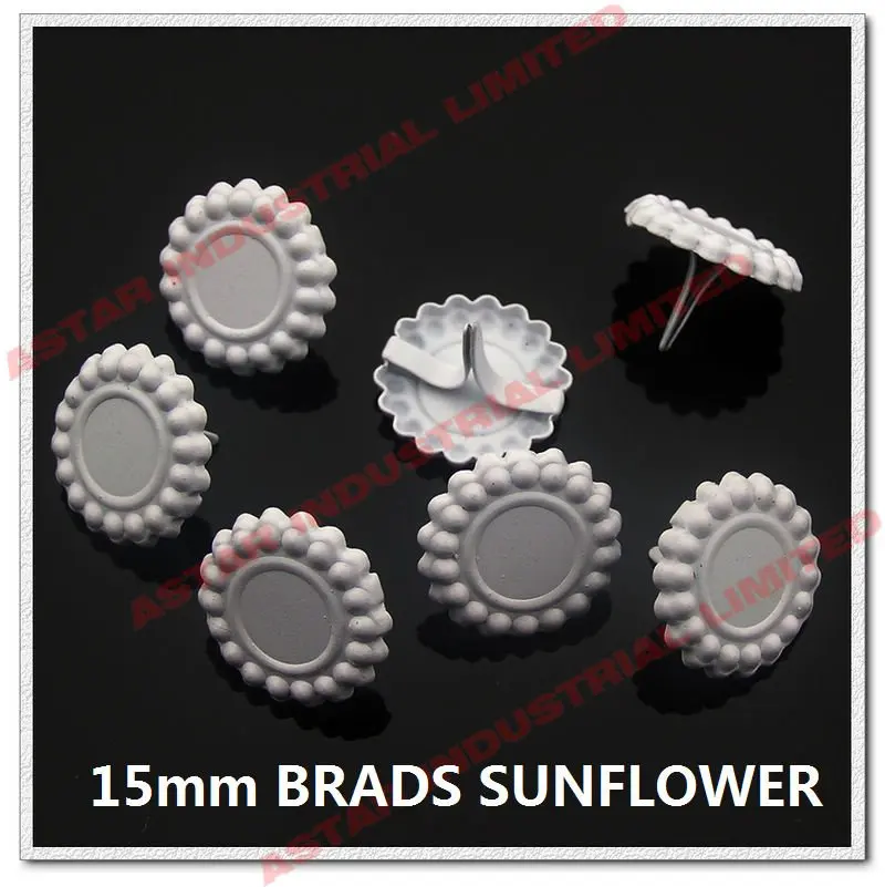 

Free shipping! wholesale DIY 16mm flower scrapbooking Brads,50pcs/lot