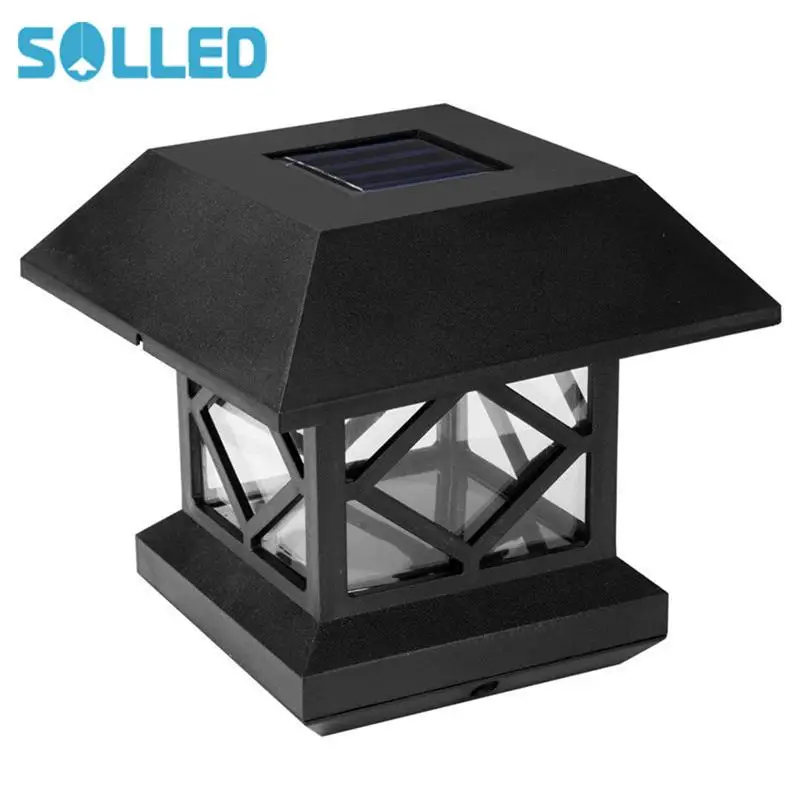 

SOLLED Solar Fence Post Cap Lights Outdoor Garden Solar LED Post Deck Cap Auto Sensor Fence Light Landscape Lamp