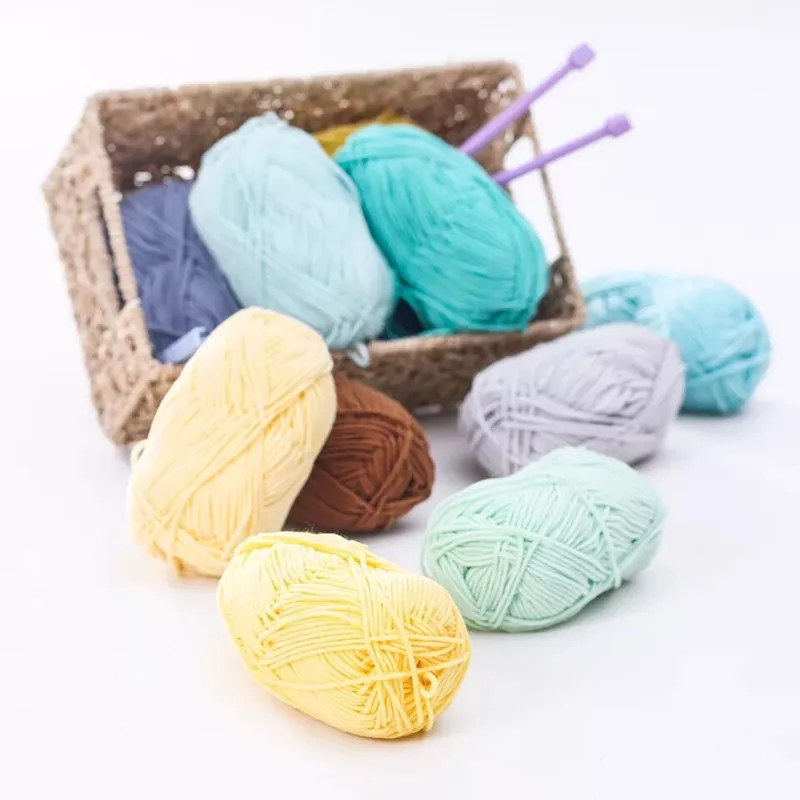 

Smooth Natural Bamboo Cotton Hand Knitting Yarn Baby Milk cotton Yarn Knitted By 2.5mm Needles crochet yarn DIY Rag doll