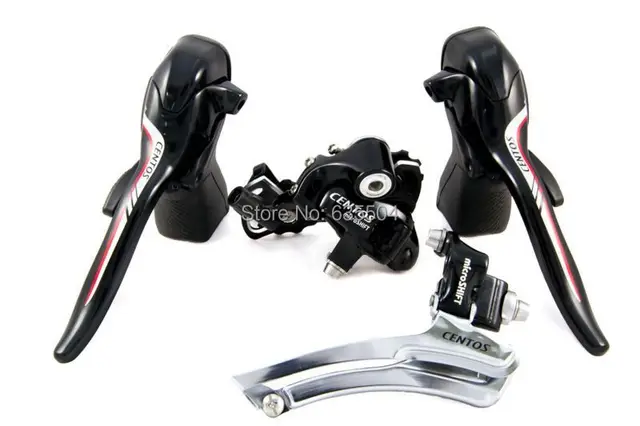 Cheap microSHIFT Bicycle Bike Cycling Double 10 Speed CENTOS-BLACK Group Set Front Rear Derailleur Compatible for Shimano