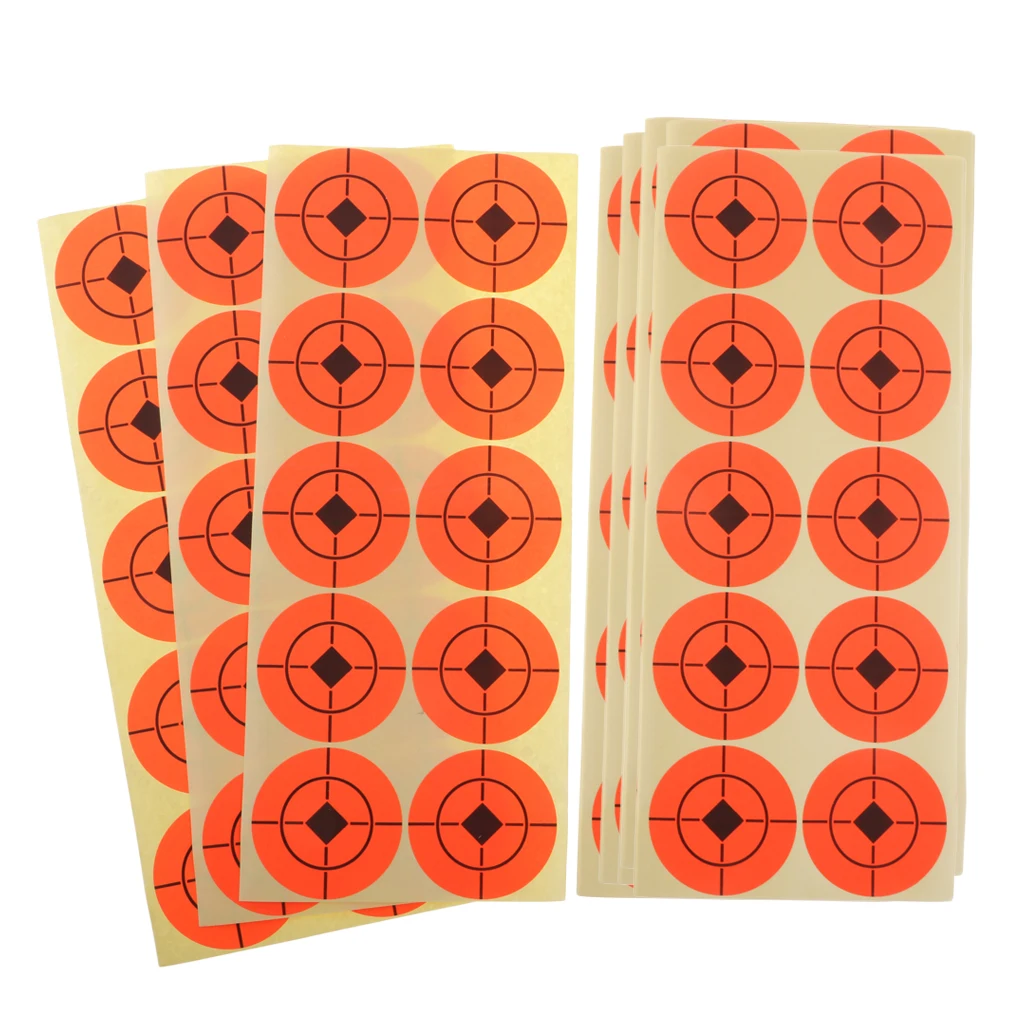 250pcs Shooting Paper Target Florescent Orange Self adhesive Target Stickers for Archery Bow Hunting Shooting Practice