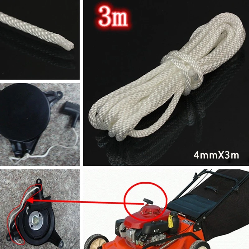 

3m*4mm Nylon Pull Starter Recoil Start Cord Rope for Lawnmower Chainsaw