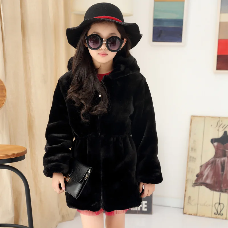 

Winter Girls Coat Elegant Baby Girl Faux Fur Jackets And Coats Thick Warm Kids Outerwear Clothes Girls Coats