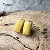 Yoowei Small Amber Earrings for Women 4 Color Chic Mini Geometric Stud Earring OL Trendy Baltic Natural Amber Jewelry Wholesale ► Photo 3/6