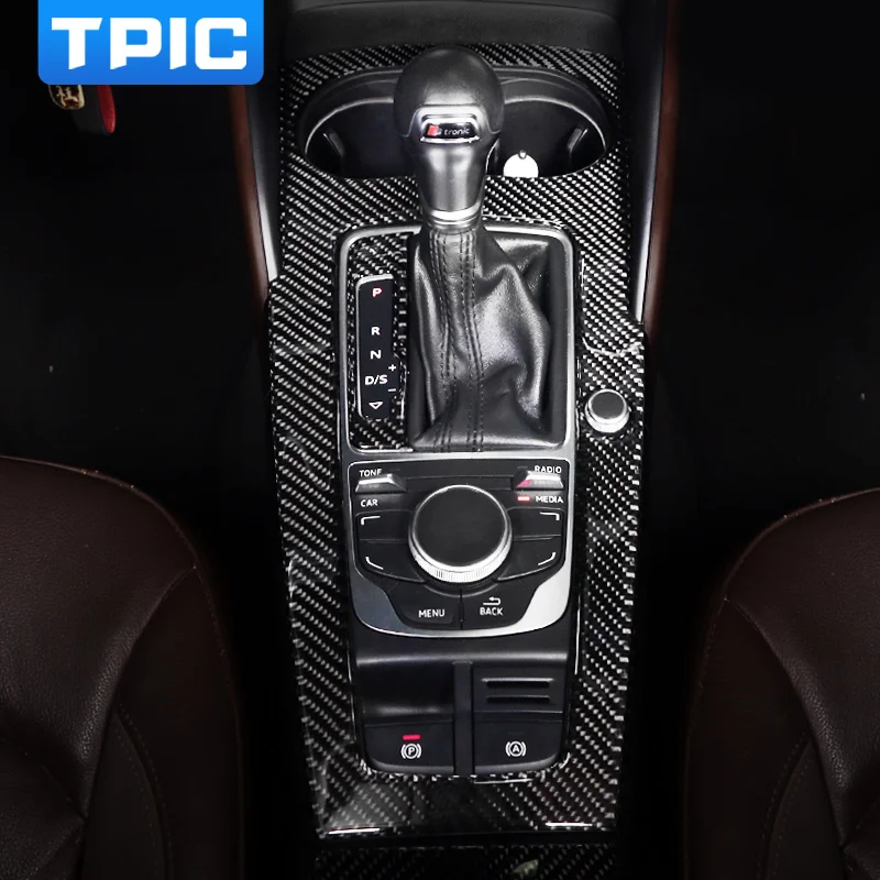 TPIC Carbon Fiber For Audi A3 S3 Center Control Gear Shift Panel