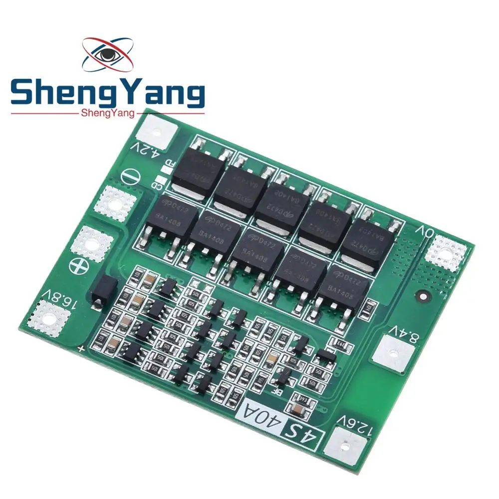 ShengYang 4S 40A литий-ионный аккумулятор 18650 зарядное устройство PCB плата защиты BMS для электродвигателя 14,8 V 16,8 V Lipo модуль