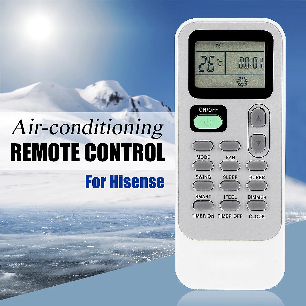 

Air Conditioning Replacement Remote Control Grey For Hisense DG11J1-98 DG11J1-01 DG11J1-04 DG11J1-05(E) Y-J1-01(E)