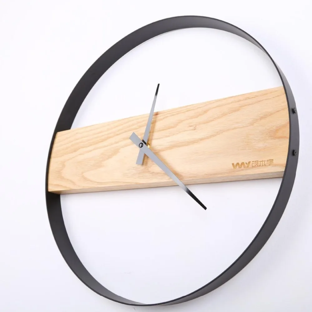

16 Inch Nordic Creative Wooden Wall Clock Bedroom Livingroom Ultra-quiet Minimalist Wall Clock Home Decorate