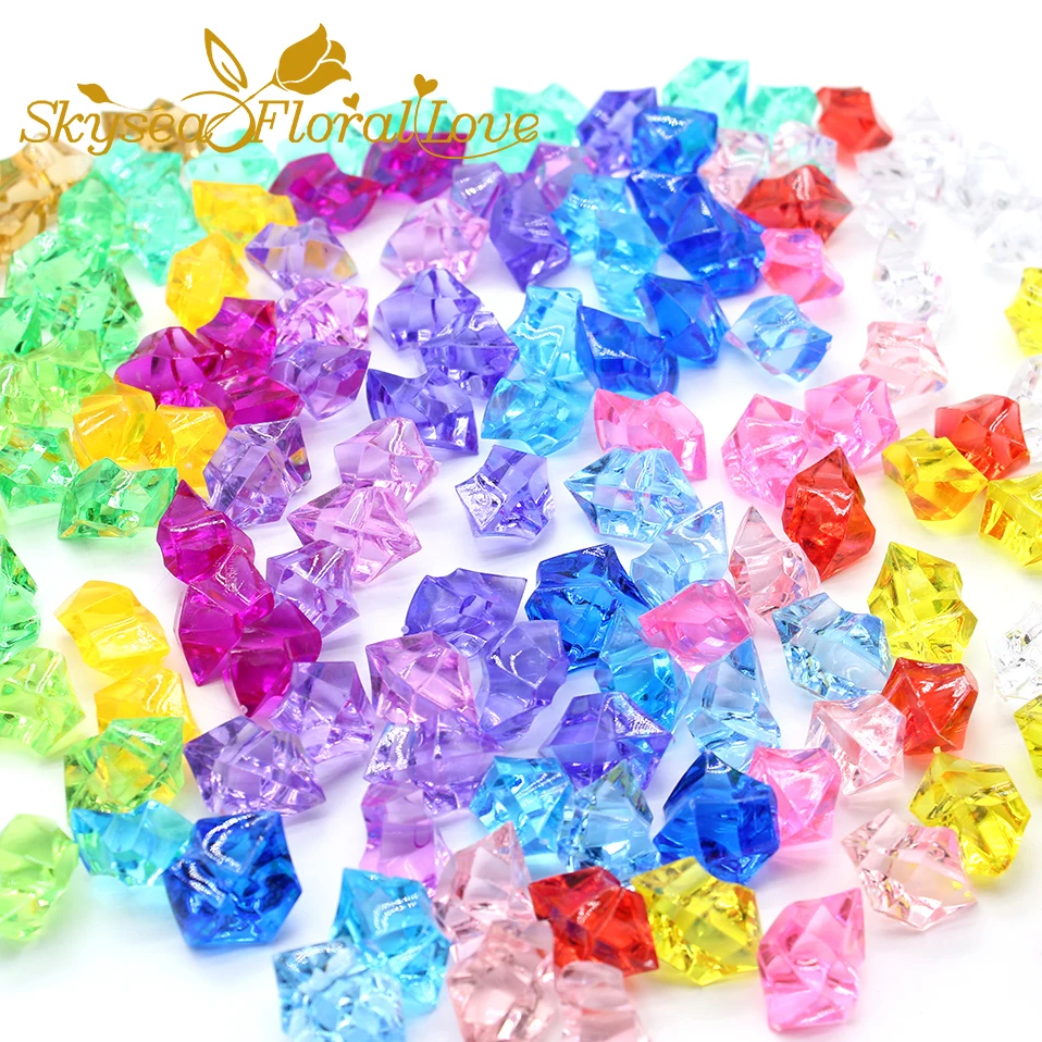 

Acrylic crystal crafts big size transparent stone colorful Rock 20pcs/lot vase fish tank home wedding decorations
