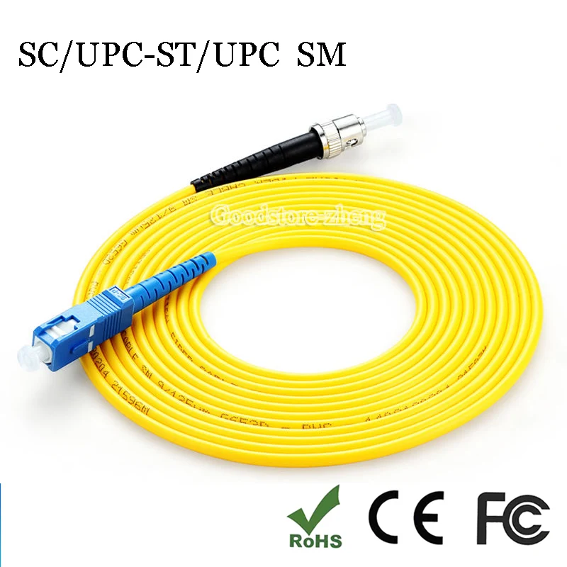 SC to ST fiber optic patch cord jumper cable, SM, simplex, 9/125,Single