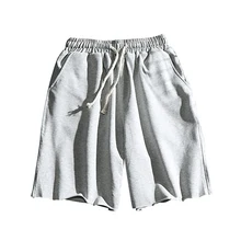 Модные мужские шорты летние повседневные хлопковые однотонные шорты мужские с эластичной талией свободные японские уличные бермуды одежда Карманы