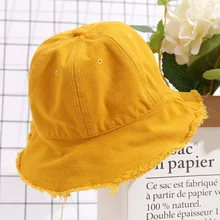 Новые однотонные ведро Шапки с изображением персонажей мультфильма, унисекс, для детей, хлопок, уличные кепки в стиле хип-хоп шапки для рыбака ведро шляпа с кисточками Рыбалка Кепки солнце багажник