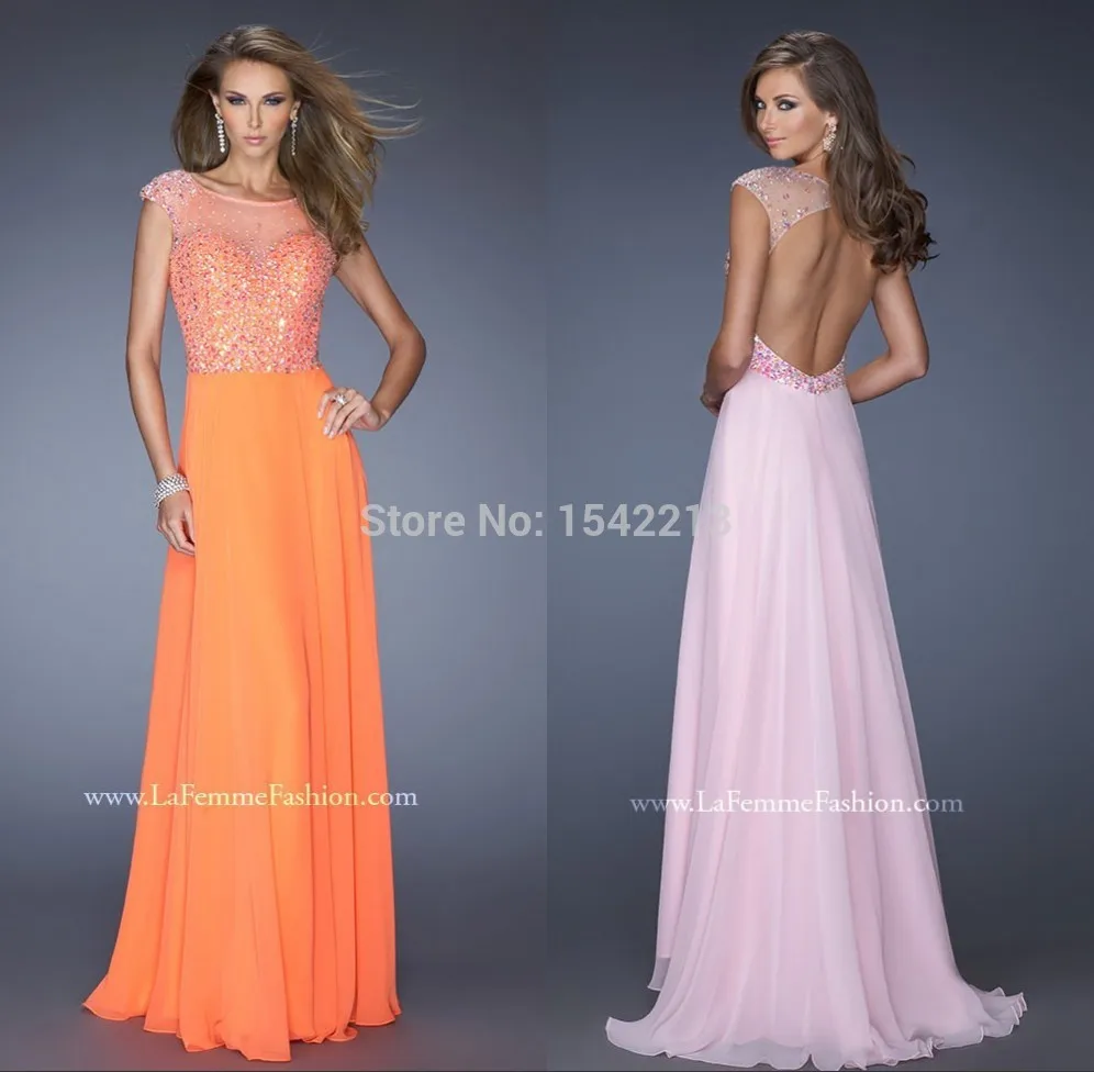 Pink and Orange Prom Dresses