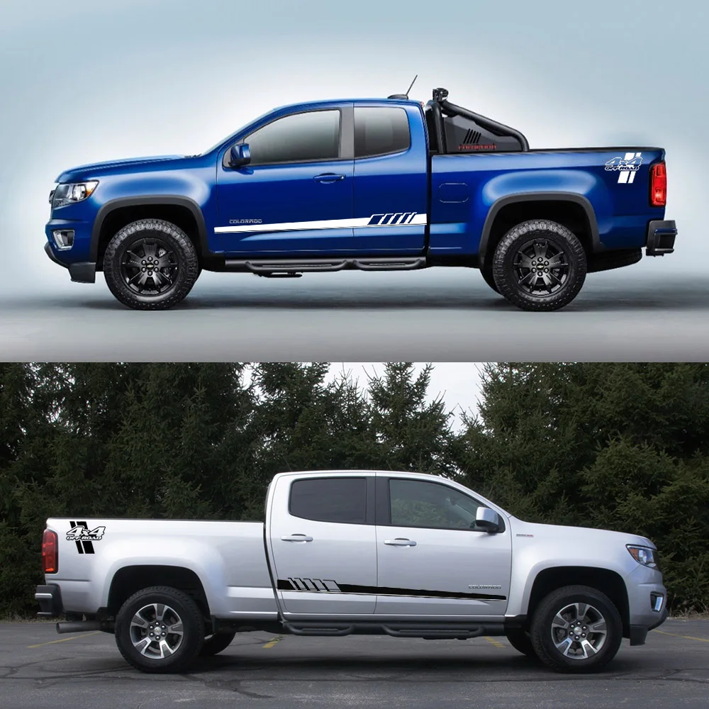

4pcs Sets Decal Sticker Side Stripes Graphics "L" Arrow 4x4 Off Road For Chevrolet COLORADO