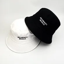 Мужская шляпа-Панама женская черно-белая вышивка с надписями Harajuku Защита от солнца шляпы Bob Hat хип-хоп Gorros Рыбацкая шляпа