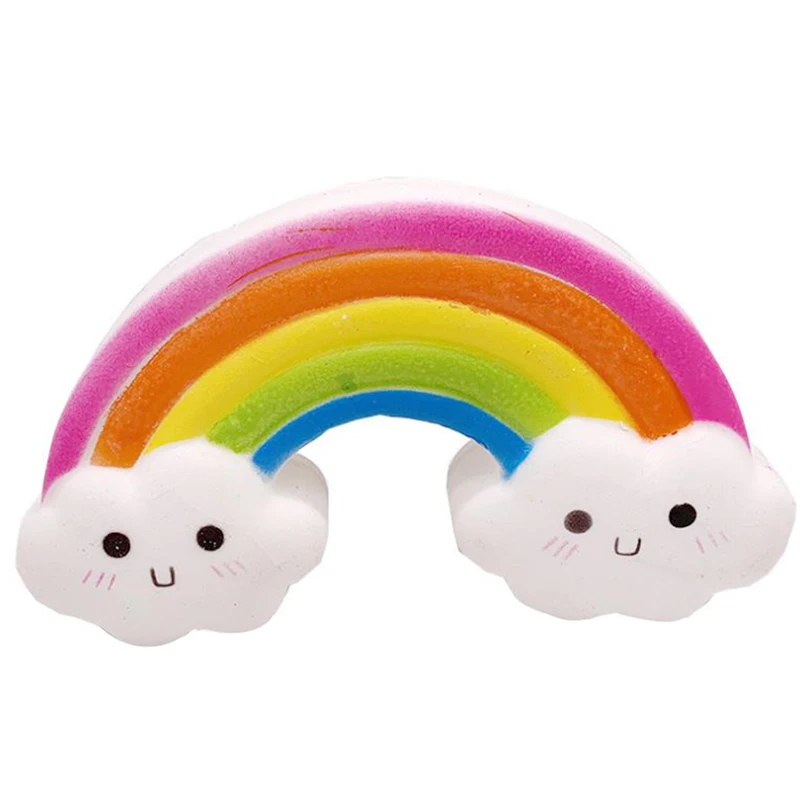 Jumbo Smiley Rainbow Squishy медленно поднимающийся имитационный хлеб, мягкая ароматическая игрушка для снятия стресса, веселая коллекция для детей, Рождественская игрушка