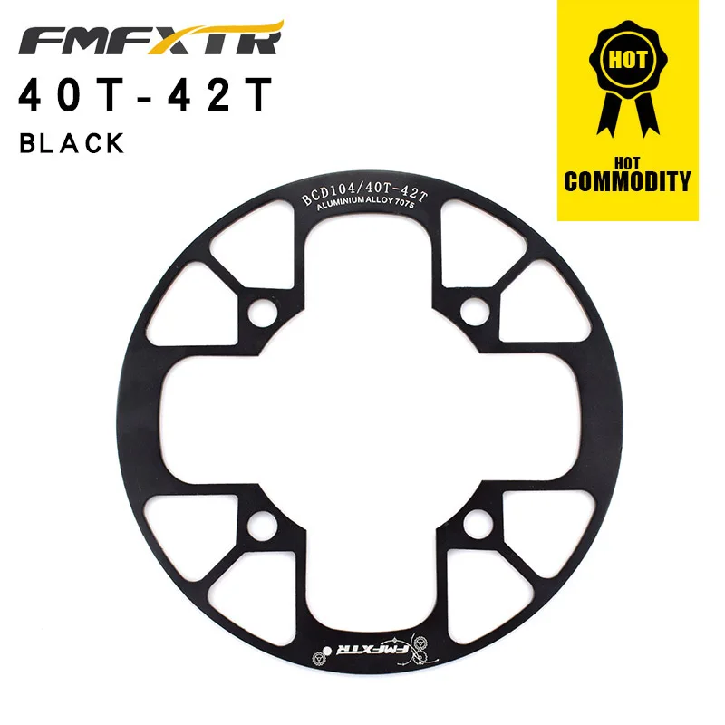 FMFXTR велосипедная Звездочка с фиксированной передачей для горного велосипеда, защитная крышка для рынка, большая велосипедная рукоятка, шатун, mtb 32-42T - Цвет: black 40-42T