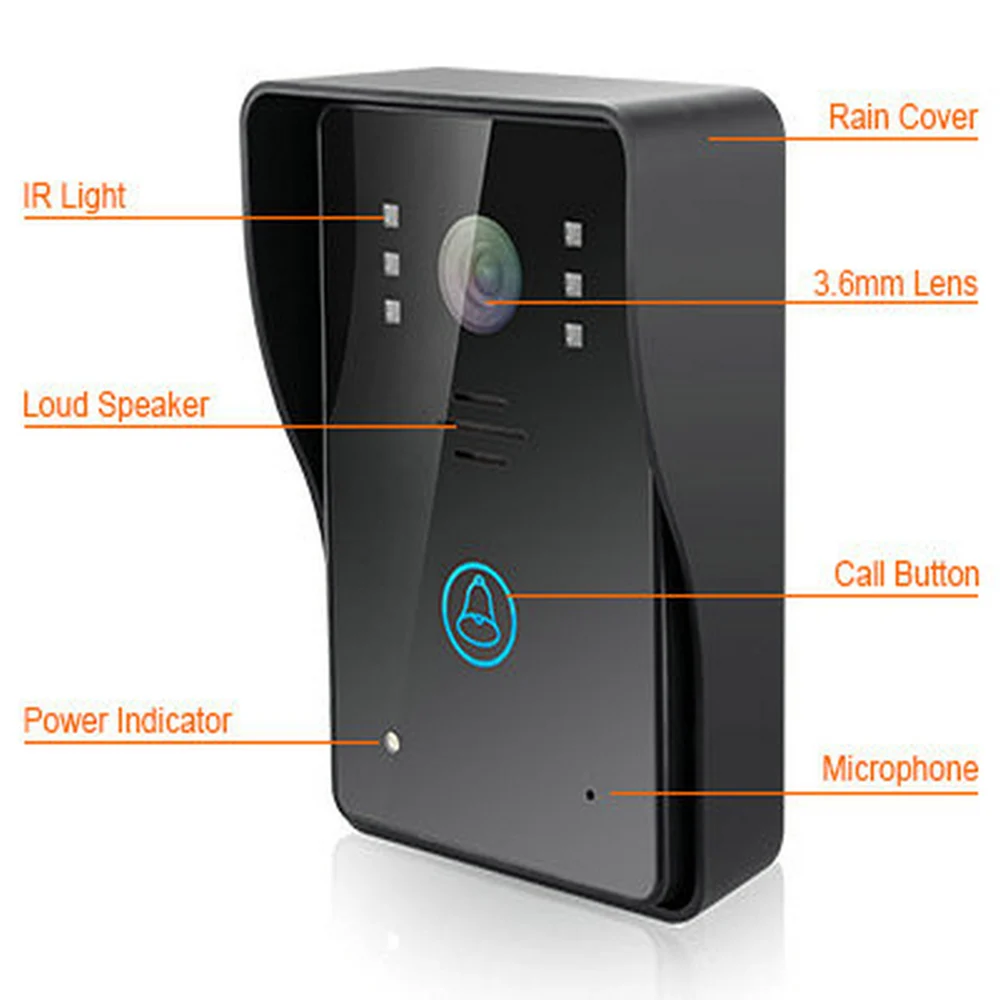 7 inch 2.4G Wireless Video Door Phone Intercom Doorbell Home Security Camera