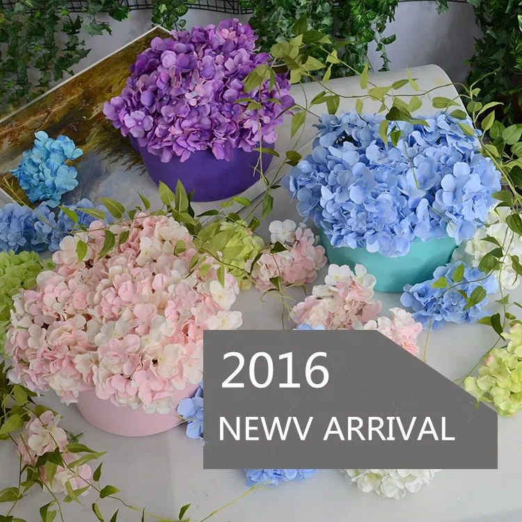 

Romantic Artificial Silk Hydrangea Flower DIY Silk Hydrangea Accessory with Flower Rod for Home Wedding Decoration 100PC/lot