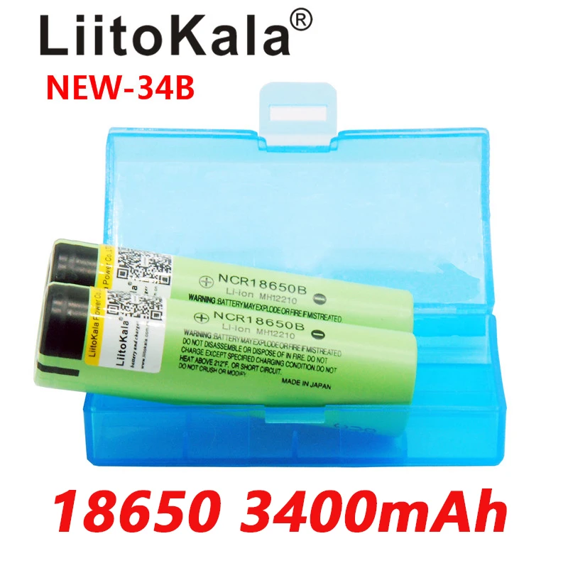 2 шт LiitoKala NCR18650B 34B 3,7 V 18650 3400mAh перезаряжаемый литиевый аккумулятор фонарик летучая мышь