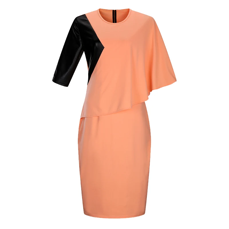 2017 Fashion Brand Women Dress Plus Size 6XL Autumn Batwing Sleeve Half Straight Patchwork O Neck Vestidos Maxi Casual Dresses