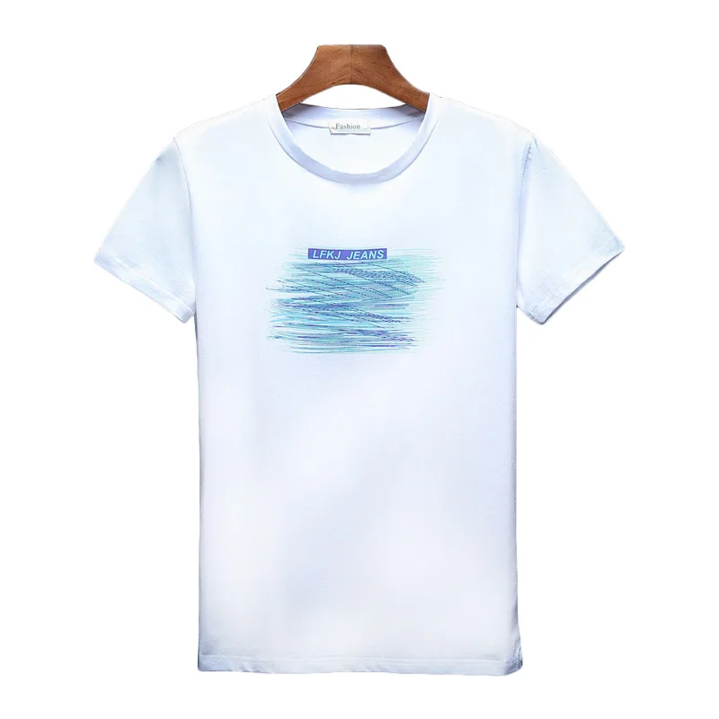 

2019 Fashion Cool Print Female T-shirt White Cotton Men Tshirts High Quality Summer Casual Harajuku T Shirt Femme Top GBQ