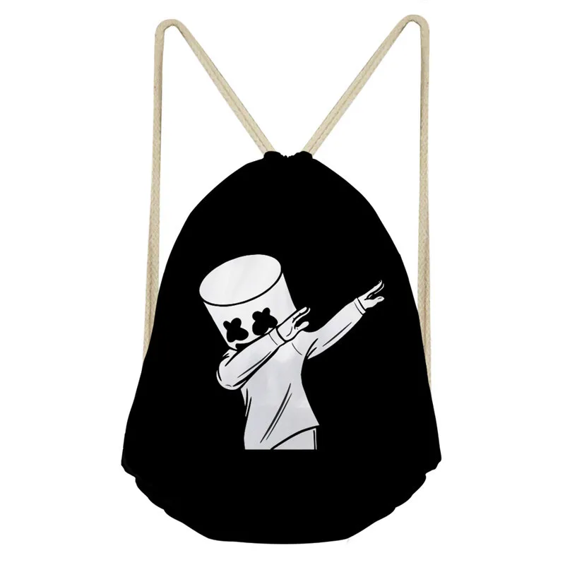 

THIKIN Swag Marshmello Drawstring Bag Women Men Travel Storage Package Teenagers Backpack sac femme Custom Women Beach Backpack