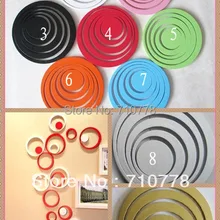 6 наборов 3D круг наклейки на стену Трехмерные настенные декоративные наклейки ТВ фоновая стена