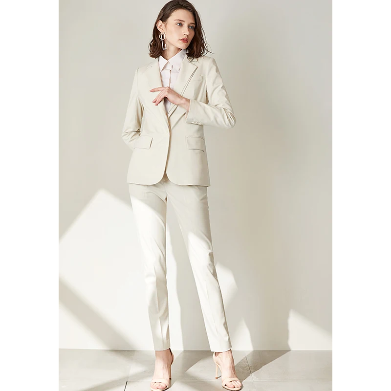 Women Ladies Formal Business Office 2 Piece Jacket+Pants Suits Custom Made