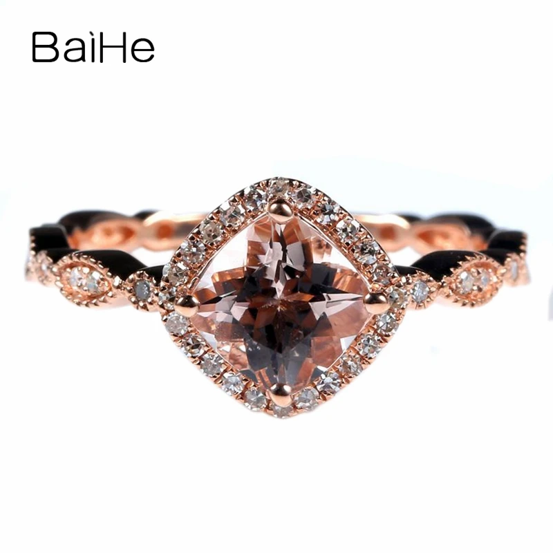 BAIHE цельное женское кольцо из розового золота 10 к с натуральными бриллиантами, элегантное обручальное кольцо в стиле модерн, 6x6 мм, ювелирное... BAIHE цельное женское кольцо из розового золота 10 к с натуральными бриллиантами, элегантное обручальное кольцо в стиле модерн, 6x6 мм, ювелирное...