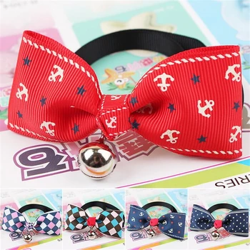 

Nice pet headdress necklet dog necktie with bell necklace dogs butterfly bow tie cat tie pet grooming supplies free ship