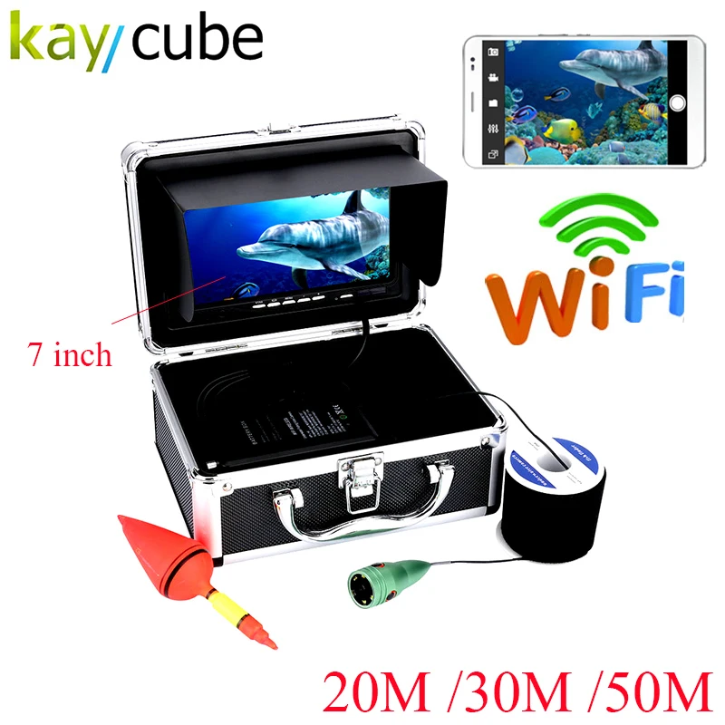 

Kaycube HD WIFI Wireless 20M 30M 50M Underwater Fishing Camera Video Recorder WIFI Fish Finder Monitor Ice/Boat For IOS Android