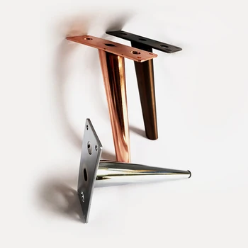 

4PCS Metal Furniture Legs Sofa Table Carbinet Bed Feet Satin Nickel Square Legs Modern DIY Made Affordable 200mm Height