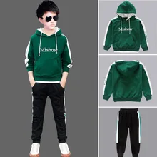 Осенний комплект из двух предметов для мальчиков в возрасте от года до 6 лет, свитер, футболка с длинными рукавами и штаны 3-14 лет Начальная Школа Повседневная одежда спортивный костюм