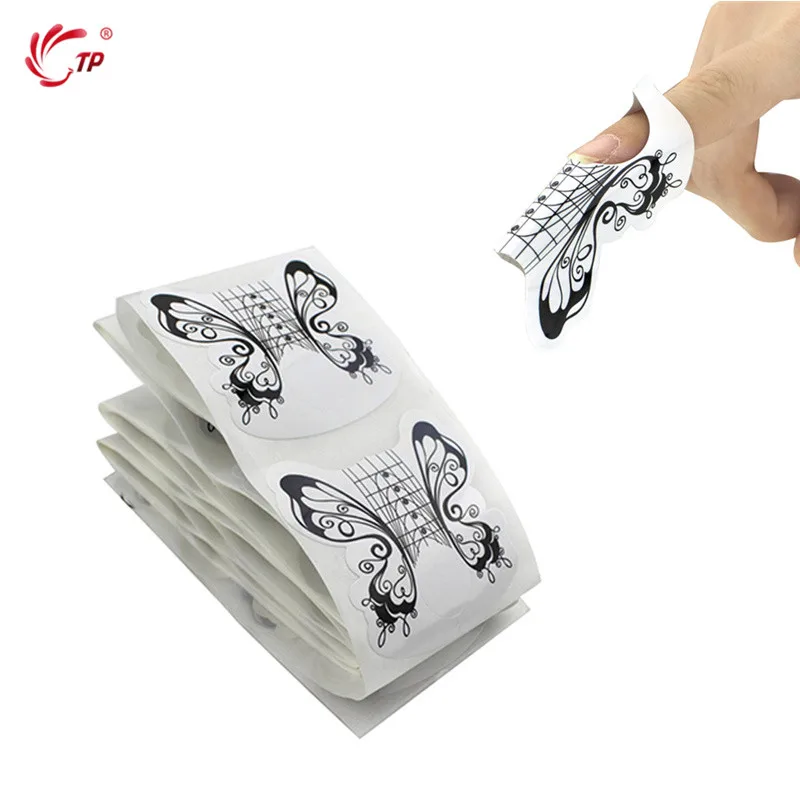 

TP 100pcs/lot Nail Form Tips Guide Extension Sticker For Acrylic UV Polish Gel Builder Sticker Pro Nails Sculpting forms French