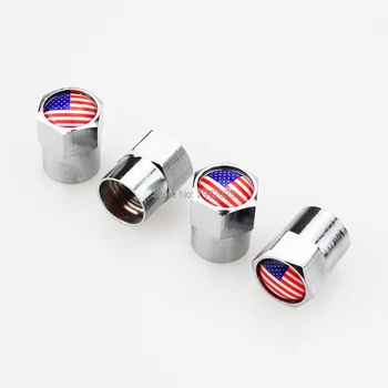 

200 x Car Styling Stainless Zinc Alloy America National Flag Car Tire Valve Caps Wheel Tires Tyre Stem Air Cap Airtight Covers
