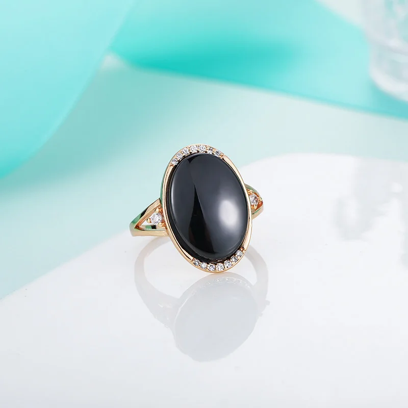 Женское овальное керамическое кольцо MAIKALE, черно-белое романтичное кольцо с фианитом, ювелирные изделия для свадьбы, вечеринки, годовщины и для подарка