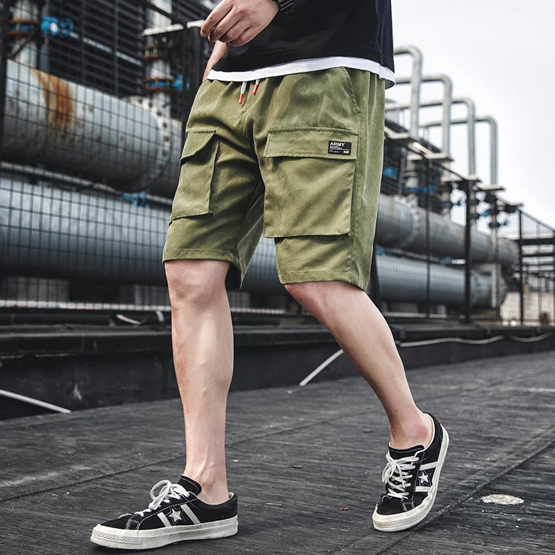 SingleRoad Cargo Shorts Men Summer Hip Hop Streetwear Fashion Pockets Knee Length Joggers Male Bermuda Casual Shorts Men