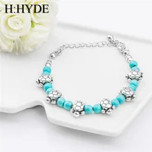 H: HYDE Fashion Bohemia Стильный блестящий милый черепаховый натуральный камень бусины очаровательный браслет аксессуары ручной работы модные украшения