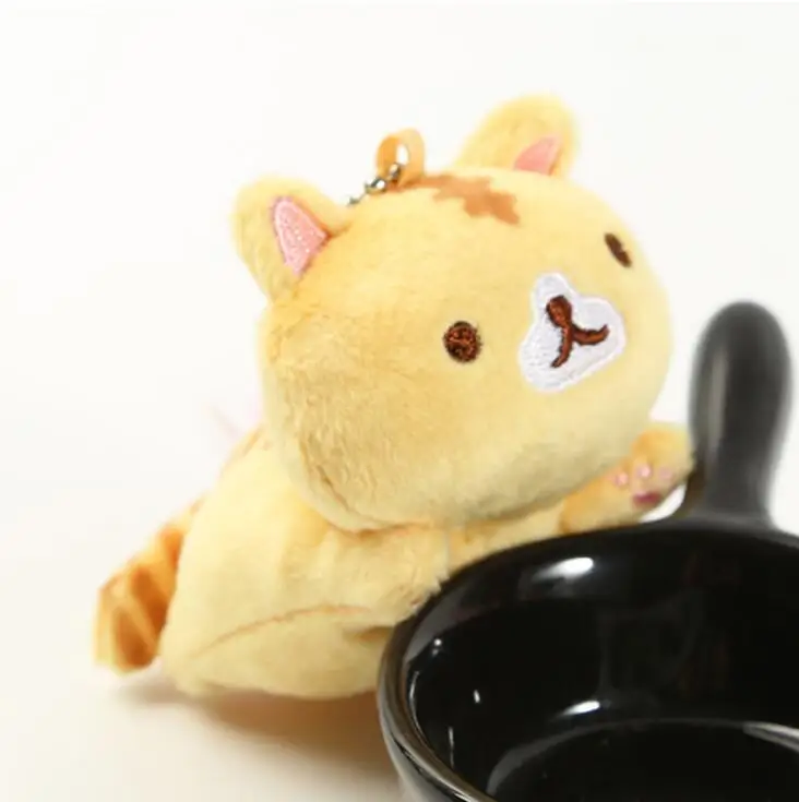 Популярная японская плюшевая кукла с тостом для кошки, маленькая кукла-подвеска, маленькая желтая сумка для кошки, висячие украшения WJ01 - Цвет: D
