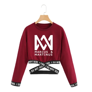 

Marcus & Martinus Cropped O-Neck Sweatshirts Women Fashion Long Sleeve Sweatshirt 2019 Hot Sale Casual Streetwear Sexy Clothes