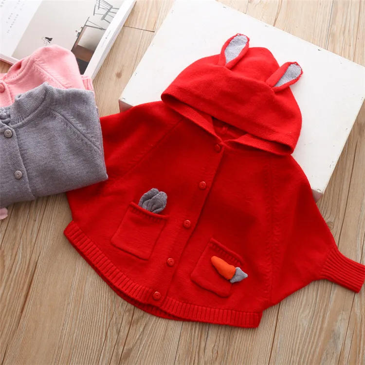  Fanfiluca Girls Sweater Hooded Batwing Sleeve Cardigan Cartoon Cute 2018 Autumn Winter Toddler Girls Cardigan New Year Costume 4