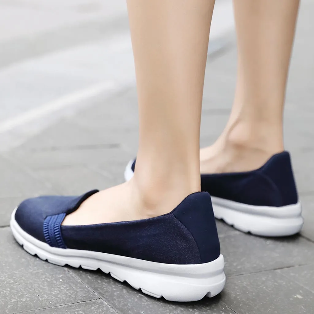 Summer women shoes women Breathable Mesh sneakers shoes ballet flats ladies slip on flats loafers shoes Plus size#N3