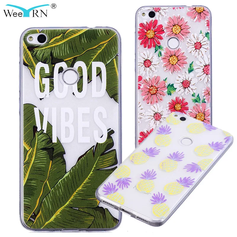 

WeeYRN Cute 3D Soft Case Huawei Honor 8 lite Funda thin Flamingo Flower Case Transparent Silicone TPU Cover Huawei Honor 8 lite